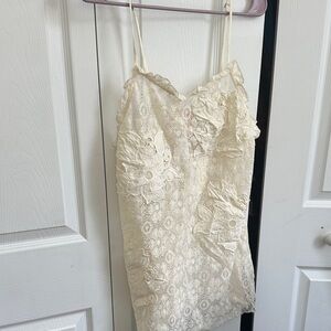 Elegant Cream Lace Tank Top